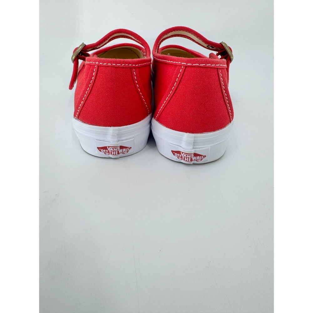 Vans Mary Jane Shoes Women 8.5 Red Canvas Buckle Strap Sneakers - Picture 14 of 16